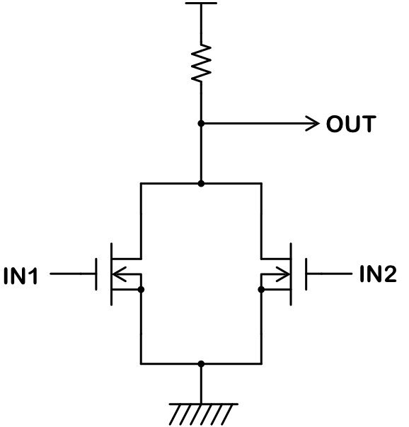 CMOSオープンドレインのワイヤードOR回路